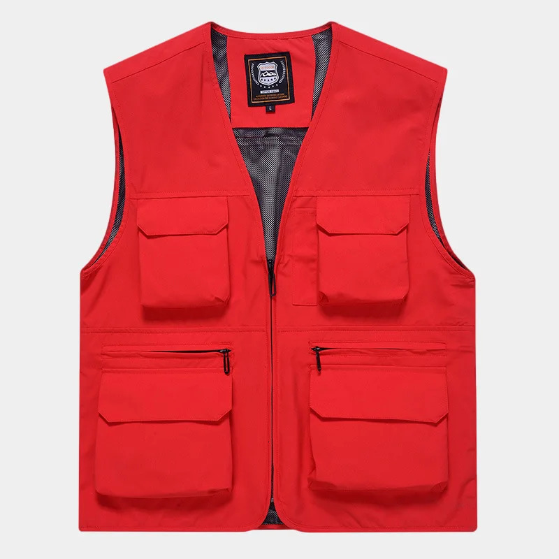 5XL Mens Vest Casual Outdoor Climbing Fishing Jacket Male Multi Pocket Quick Drying Thin Mountain Climbing Waterproof Coats 250219