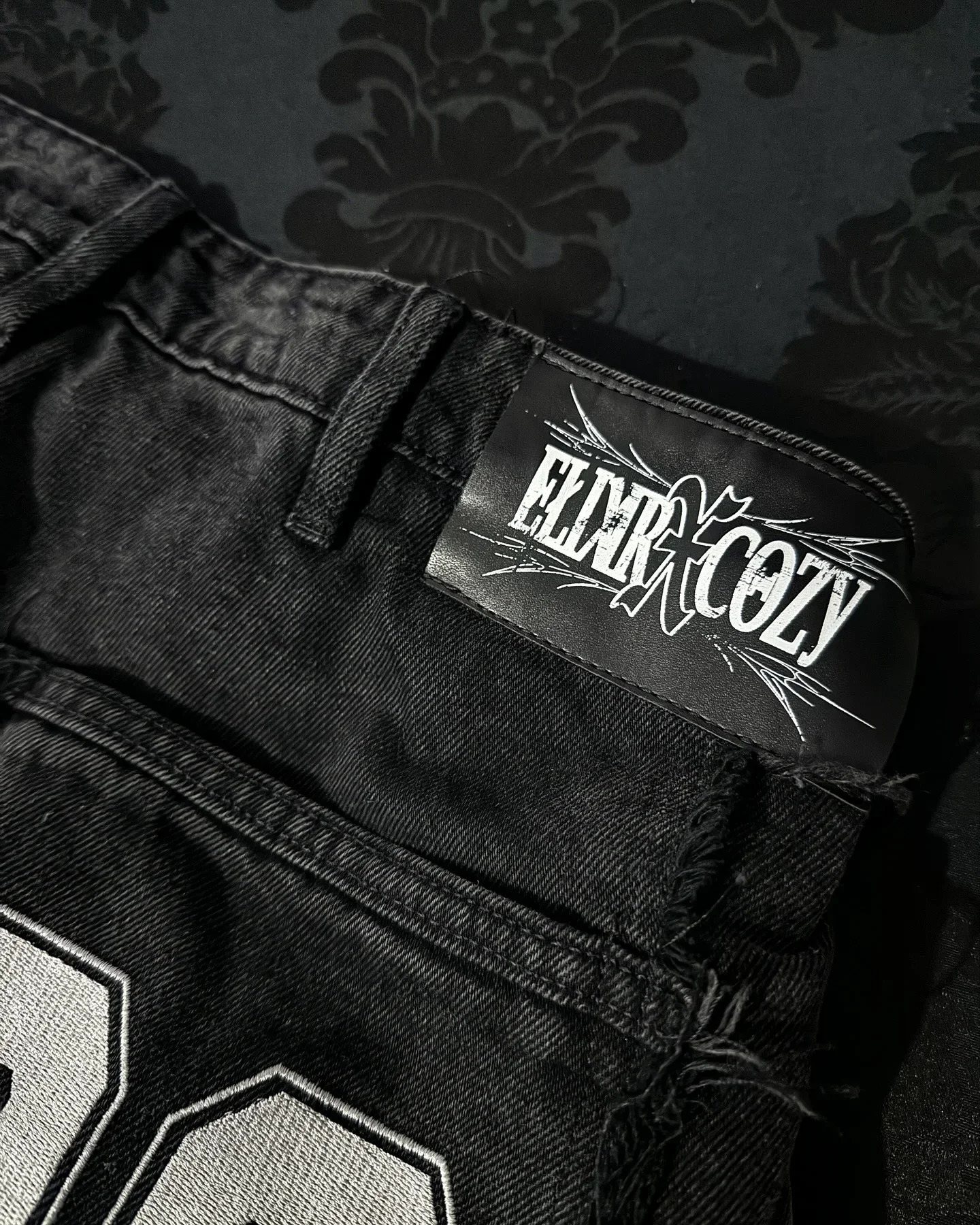 Fashion America Retro Street Zip Up Patchwork Baggy Jeans Mens Y2k Stripe Embroidery Splicing Black Denim Pants Hip Hop Jeans 250220