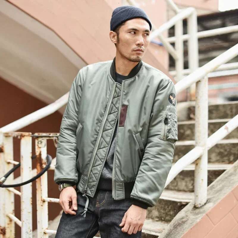 CEATI ZHAN-Bombardier Jacket for Men, Wool Flight Jacket, Cold Protection, Windshield, Winter