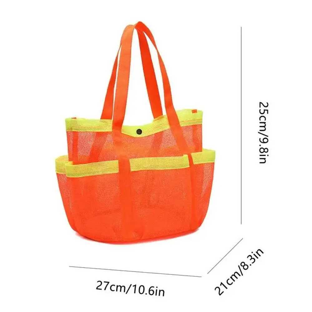 Breathable Mesh Beach Storage Bag Foldable Large Capacity Mesh Toiletry Bag Portable Quick Dry Swimming Handbag Outdoor Z250219