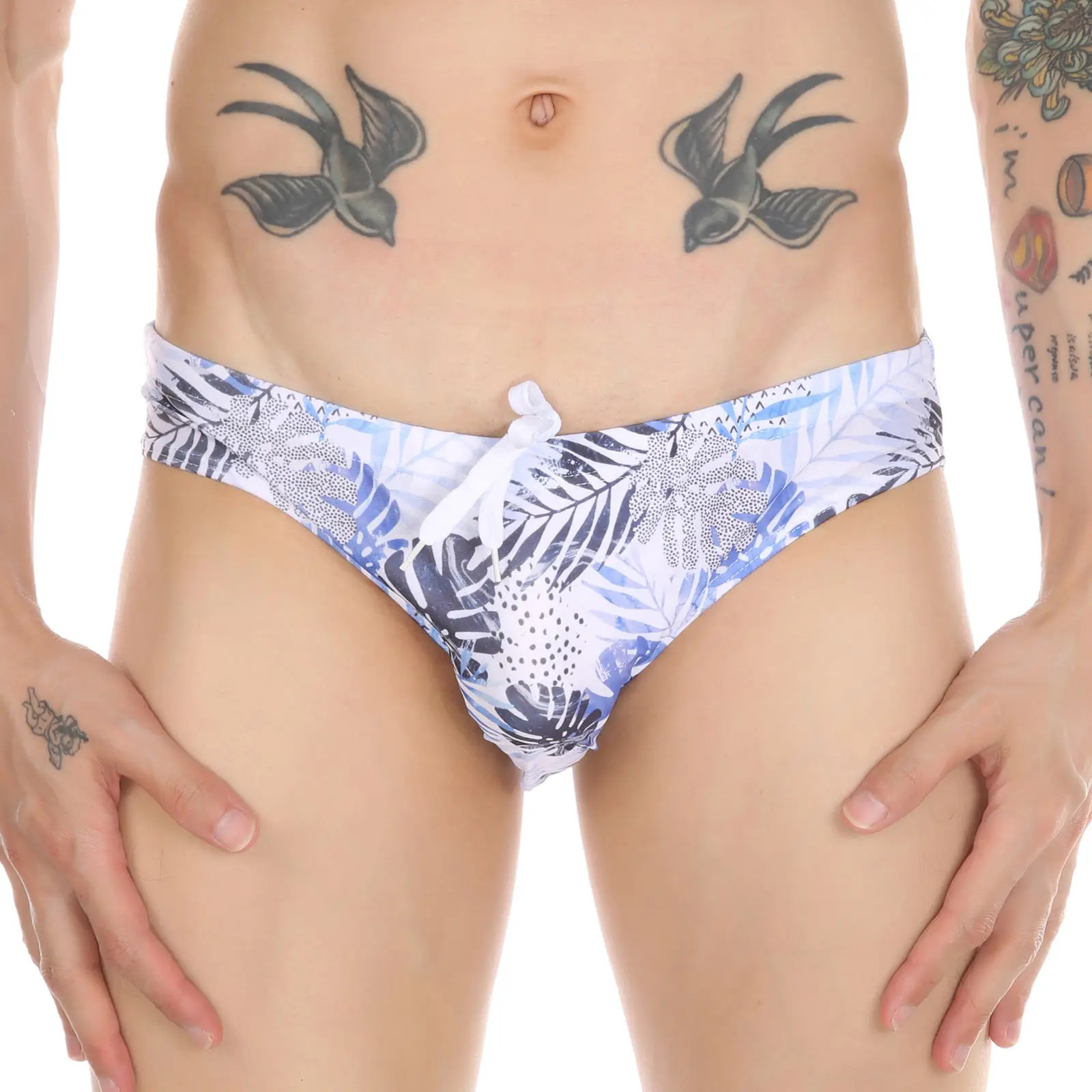 Mens swimsuit bikini sexy shorts mens protruding pockets luggage 250220