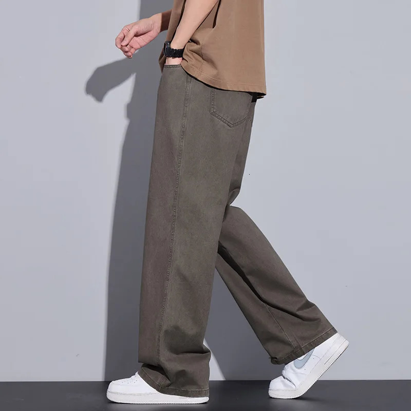 Black Khaki Baggy Pants Men Clothes Loose Streetwear Cotton Wide Leg Casual Trouser For Men Harajuku Men Pants 250220