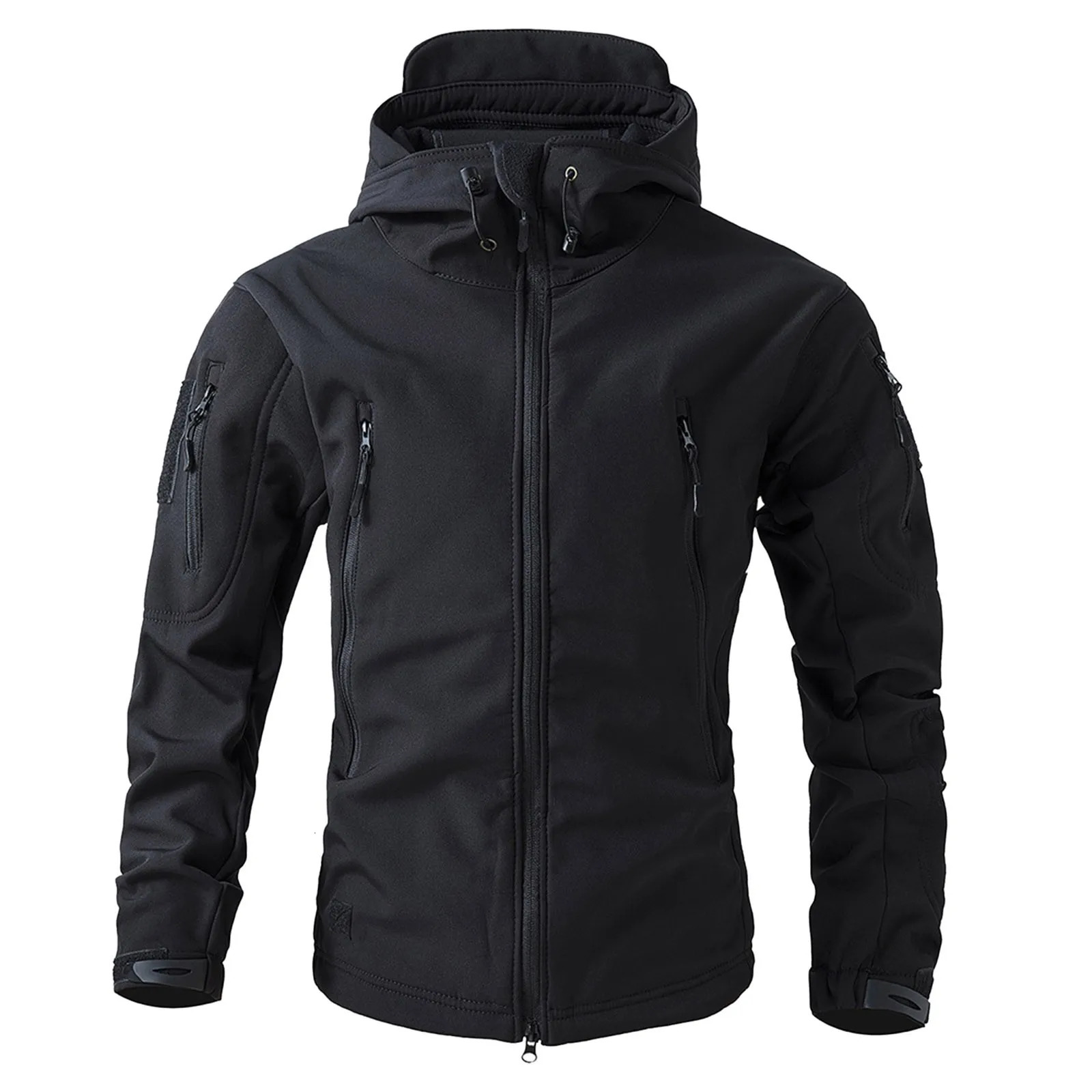 Mens Hooded Tactical Fleece Jackets Solid Outdoor Sport Climbing Hiking Camping Windbreak MultiPockets ThreeinOne Outwears 250218