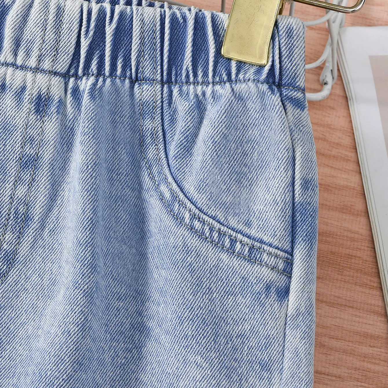 2024 Summer Trend Teen Girls Casual All-in-one Denim Wide-leg Pants for Outdoor ActivitiesT250220