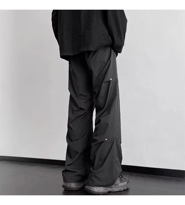 American Mens Summer Parachute Baggy Cargo Pants Straight Track Sweatpants Korean fashion Clothes Streetwear y2k pants 250220