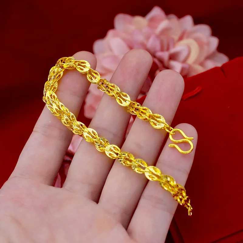 High-quality 9999 real gold jewelry womens bracelet 24K phoenix tail bracelet womens new fashionXJ250219