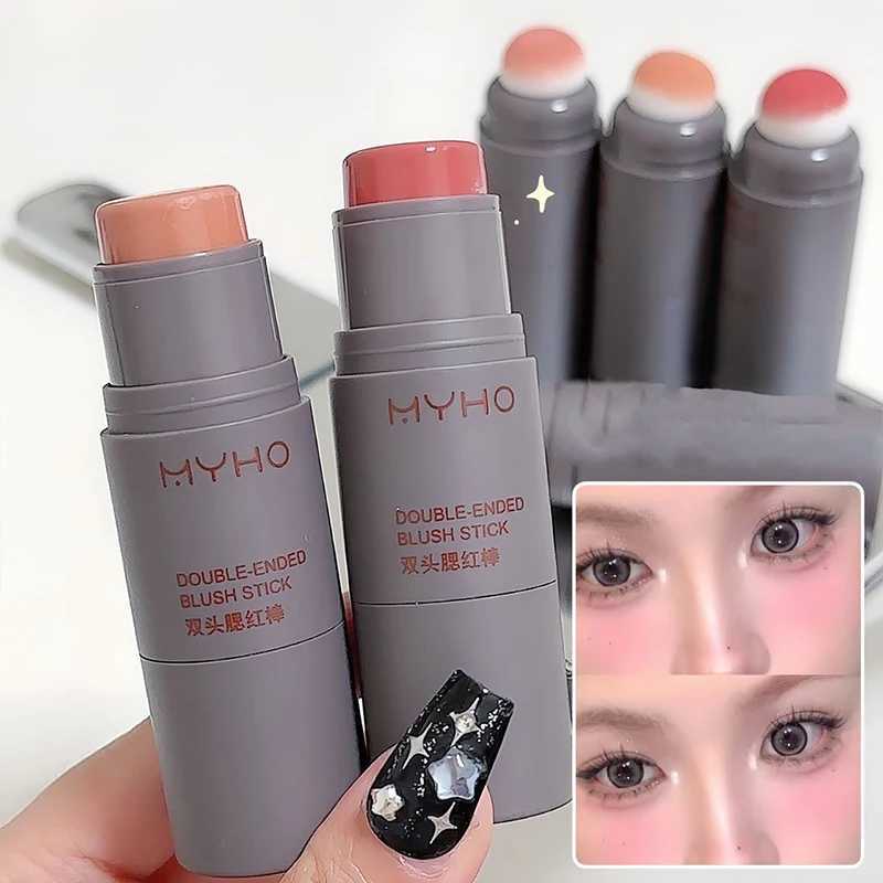 Double-ended B Stick Matte Lipstick Waterproof Brighten Face Contour Shadow Ber Rouge Tint Cheek Korean Makeup CosmeticsW250220