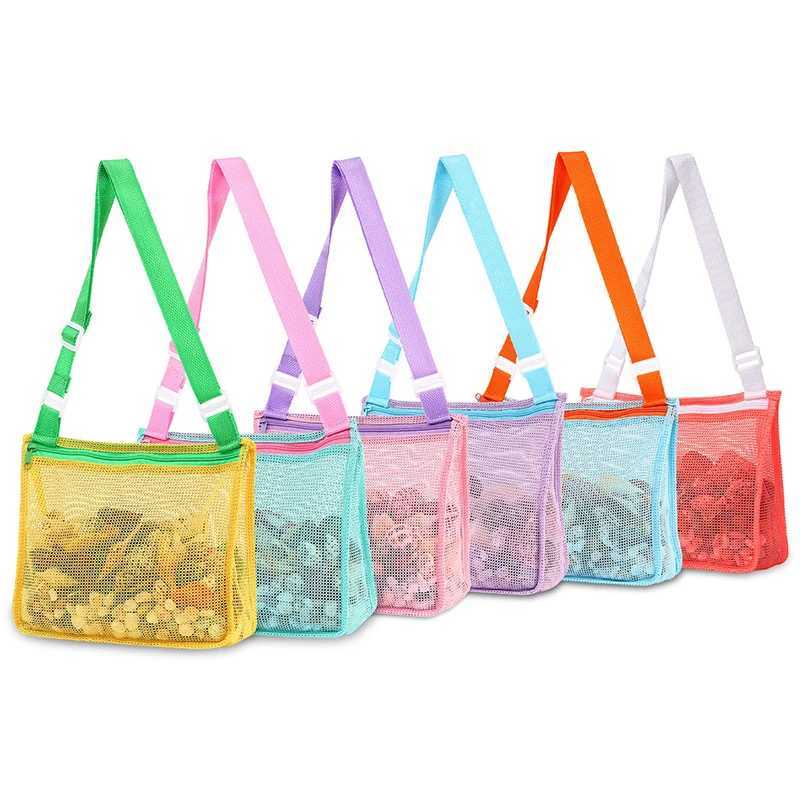 1Pc Beach Toy Mesh Bag Kids Shell Storage Bag Beach Toy Seashell Bag Mesh Pool Bag Sand Toys Swimming Accessories Z250219