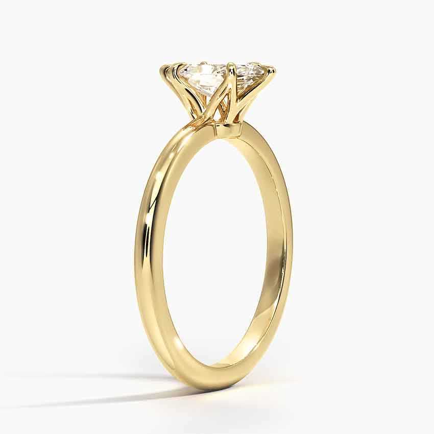 AAA Gems Yellow Gold Engagement Ring 14K/18K Gold Marquise Cut Solitaire Moissanite Engagement Rings