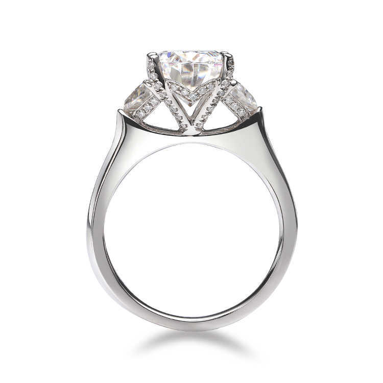 Dropshipping Women Fine Jewelry 14K Gold Engagement Ring Hand Setting 3cts Moissanite Diamond Wedding Ring With GRA