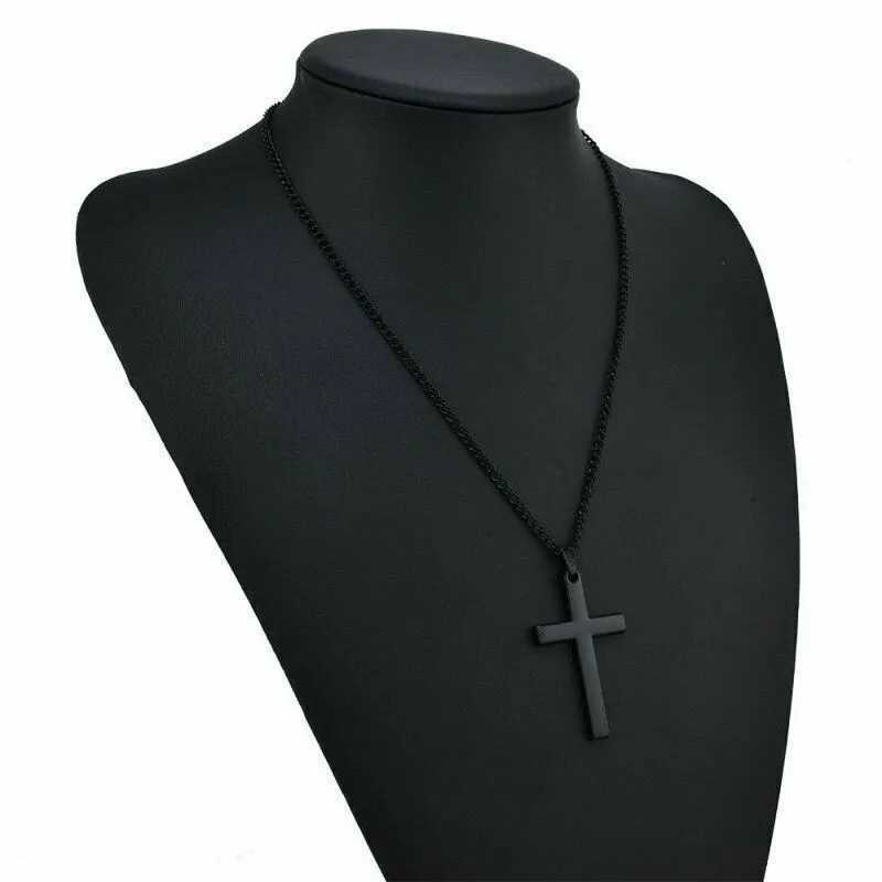 Fashion Stainl Steel Cross Pendant Necklace For Women Men Link Chain Charm Necklace Cool Boys Girls Punk Hip Hop Jewelry GiftXJ250219