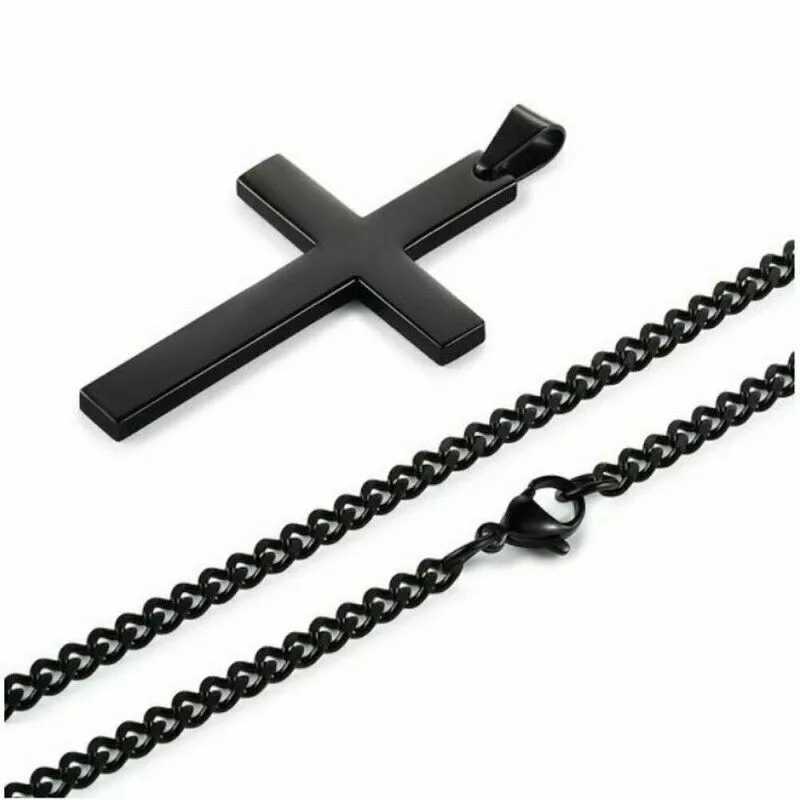 Fashion Stainl Steel Cross Pendant Necklace For Women Men Link Chain Charm Necklace Cool Boys Girls Punk Hip Hop Jewelry GiftXJ250219
