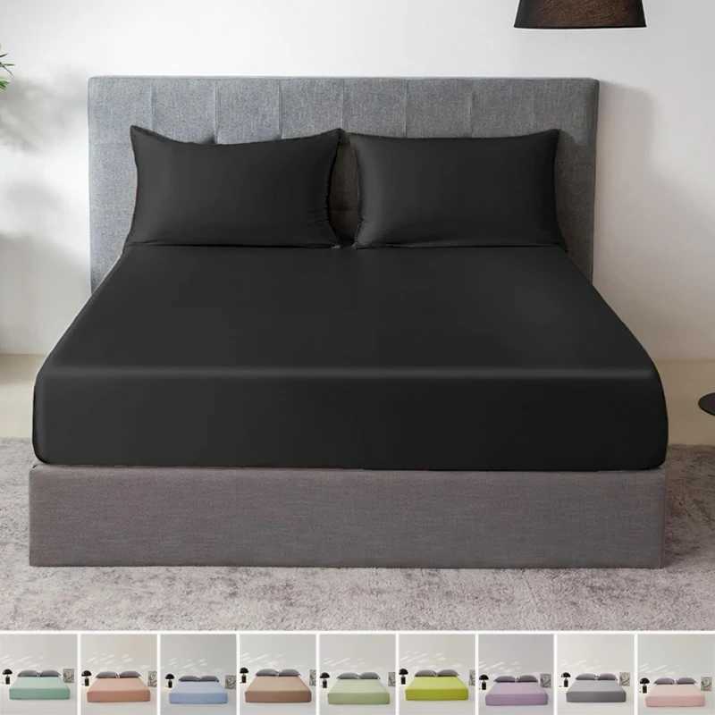 Luxurious Mulberry Silk Fitted Bed Sheet Set with 1pc Fitted Sheet and 2pcs case Premium Smooth Mattress Cover 100/140/200 Y250219