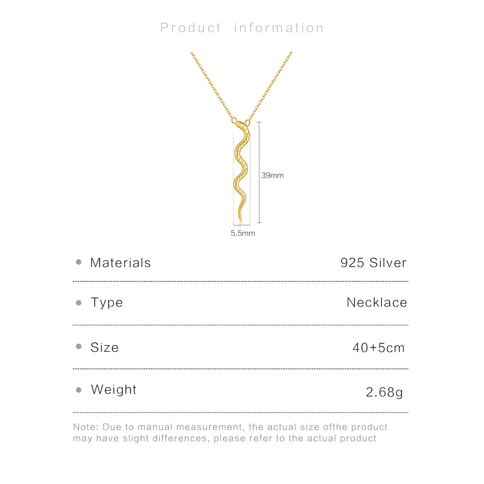 ANDYWEN 925 Sterling Silver Gold Snake Pendant Women Long Chain Animal Special Rock Punk Jewelry European Statement 250220