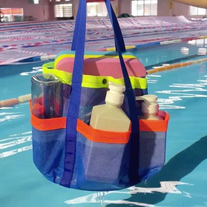 Beach Mesh Bag Multi-Pocket Tote Swimming Mesh Bag high volume Beach Essentials for Family Travel Bag Beach Organizer Toiletries Z250219