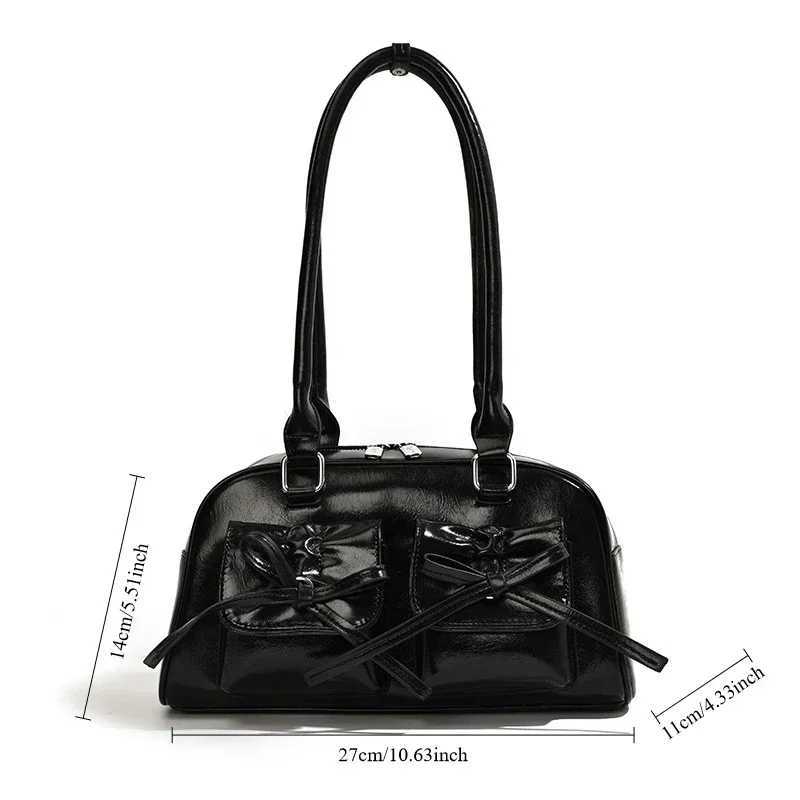 Vintage Women Business Shoulder Bags Simple Ladies Commute Pu Leather Female Underarm Bag Burgundy Large Handbags Purse Y250218