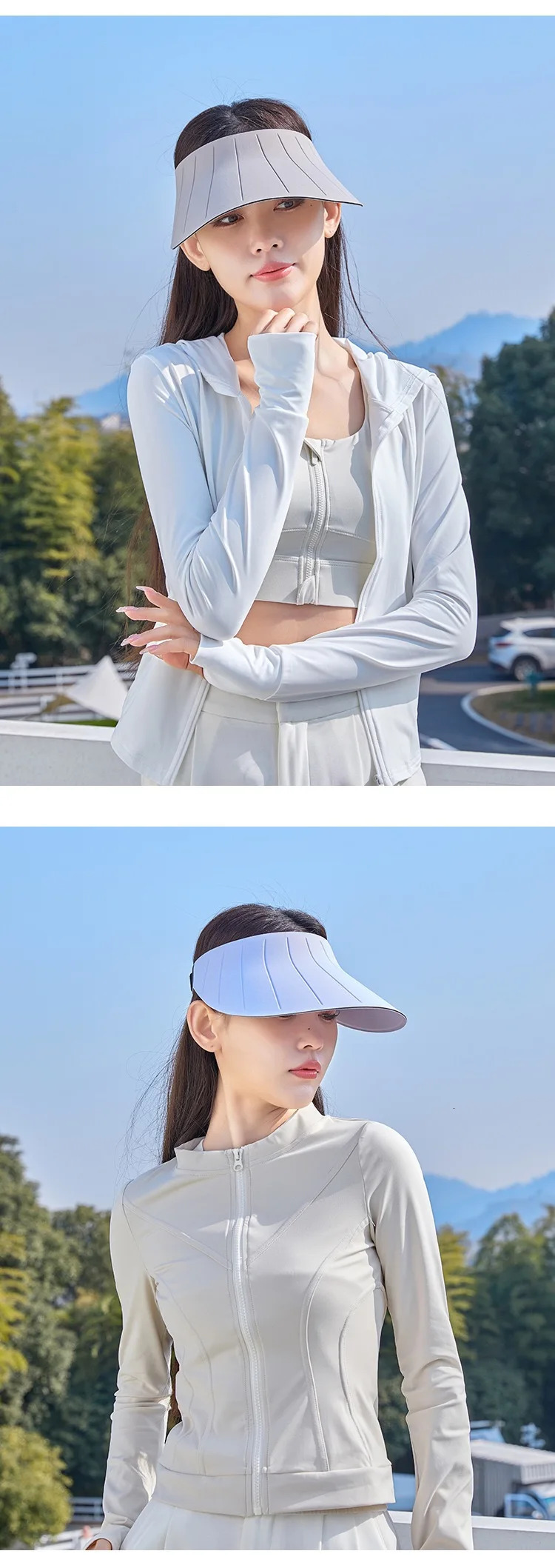 outdoor sun protection hat anti-UV breathable face-covering small large brim sports cycling empty top hat 250219