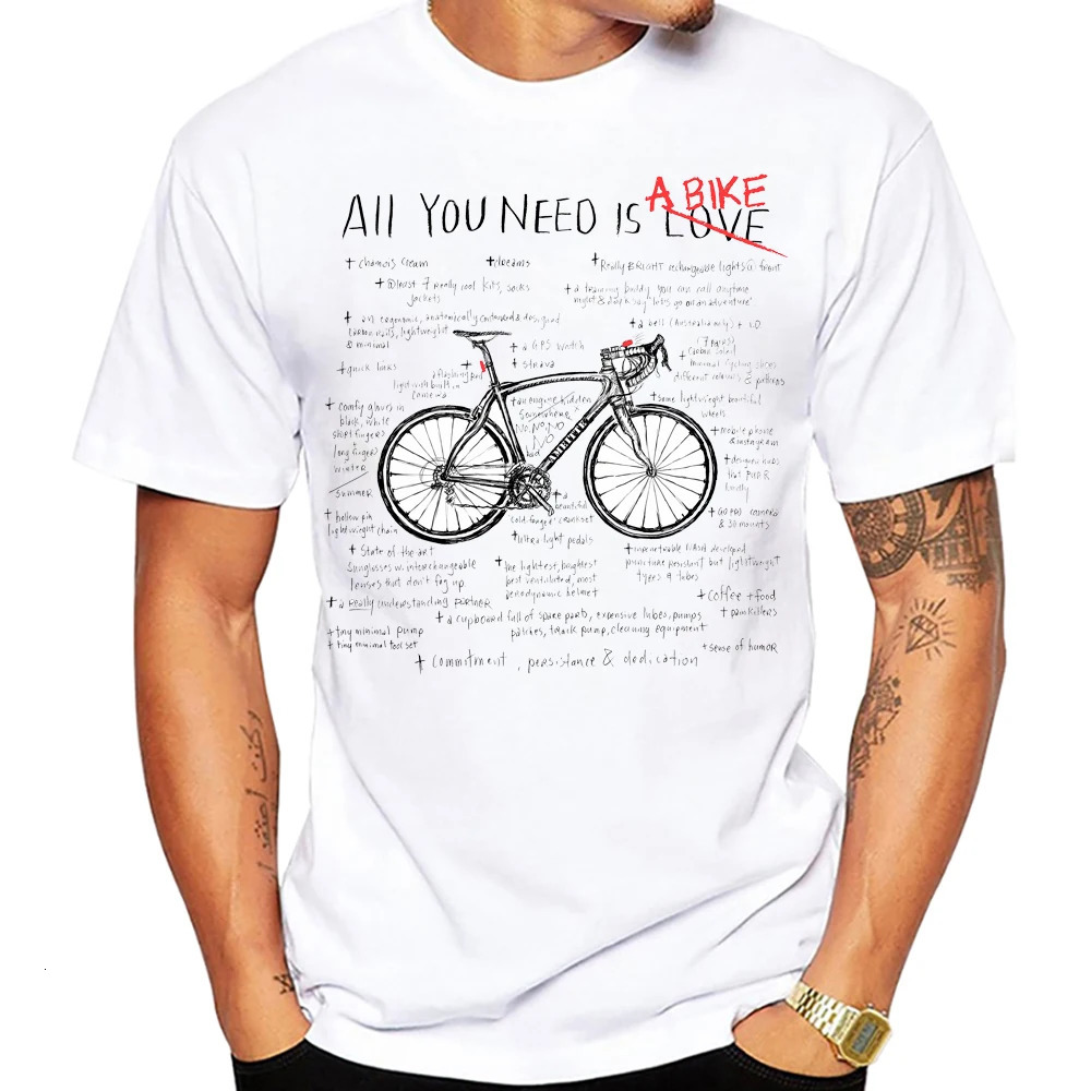 Summer Mens Short sleeved Anatomy Bicycle Gear Deconstruction n Tshirt Funny Printing Boys Casual Top Cool 250213