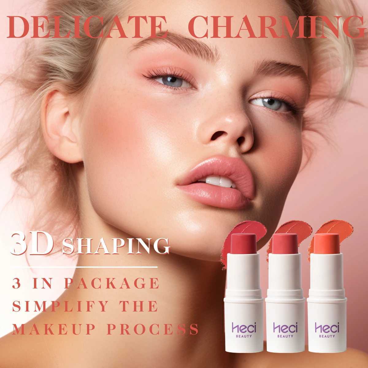 Womens Gift Creamy B Sticks 3pcs/Set Vibrant Orange Red B Waterproof Multifunctional Face Makeup Moisturizer StickW250220