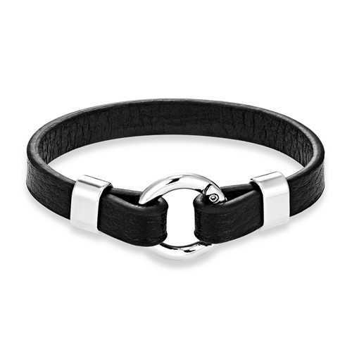 Charm Bracelets Hot selling jewelry creative circular spring buckle leather bracelet simple mens leather bracelet H25220