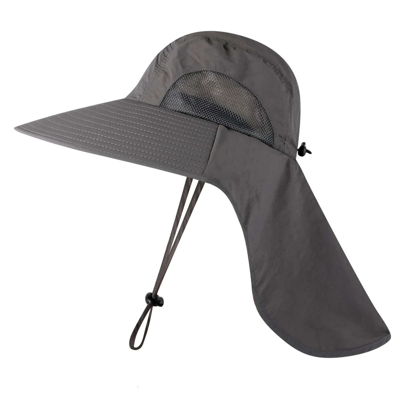 Outdoor Fisherman Hat Wide Brim Bucket with Neck Cover Men Summer Breathable Mesh Sun Protection Visor Anti UV Cap Unisex 250117