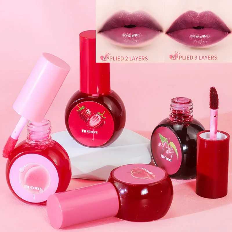 Cherry Juice Red Liquid B Black Mirror Water Light Lip Tint Moisturizing Sexy Red Cheek Makeup Long Lasting Color CosmeticW250220
