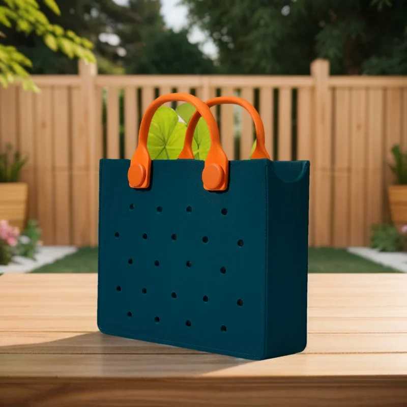 Soft Rubber Fashion Women Tote Bag Colorful Summer Style Beach Handbag for Women fit Personalized Bag Charms New Travel Handbag Z250219