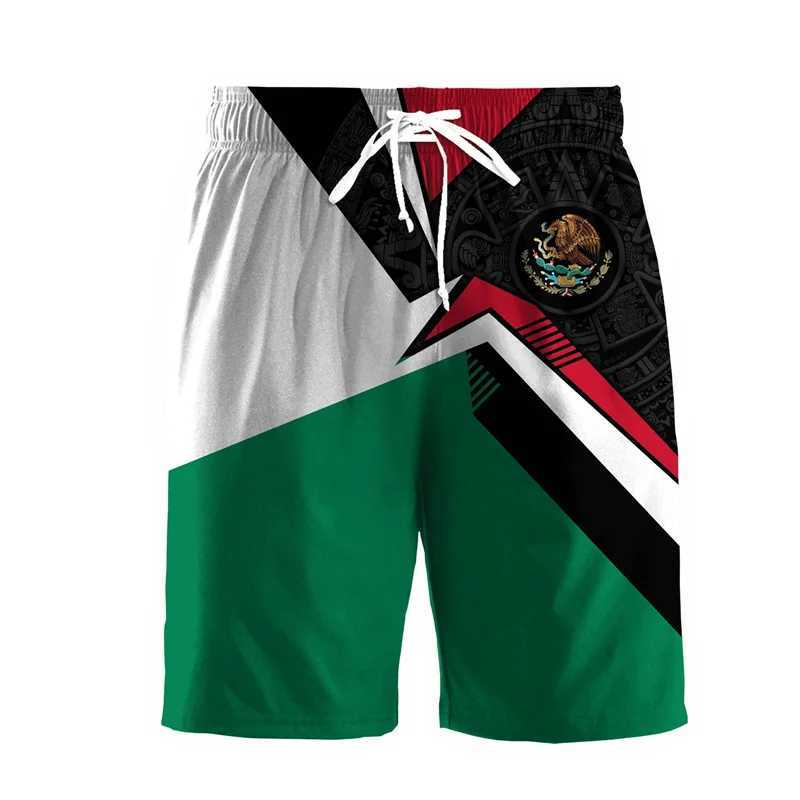 Fashionable Mens Beach Pants 3D Print Mexican Pattern Shorts Summer Quick Dry Material Fitness Casual Sports Mens Beachwear X250220