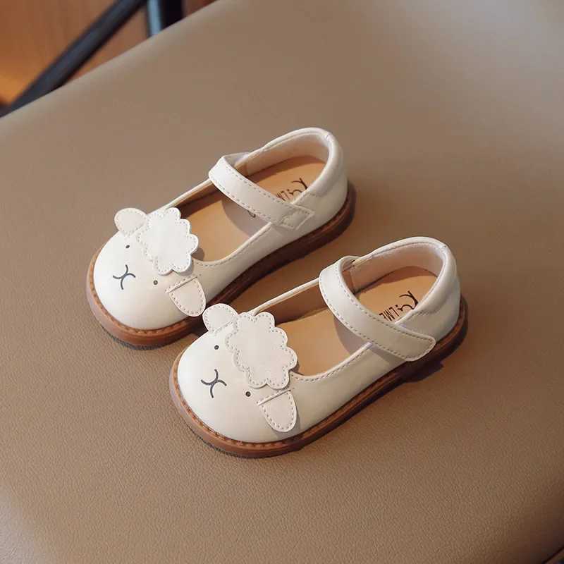 Girls princess shoes childrens sheep pattern PU leather shoes childrens soft soled comfortable Mary Jane school shoes G07174 X250220
