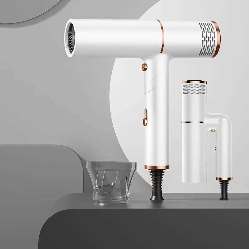 Professional Hair Dryer With Foldable Handle200W MotorHot Cold Air59.06-8.Inch Wire0VNozzle Included-Quickly Drying W250220