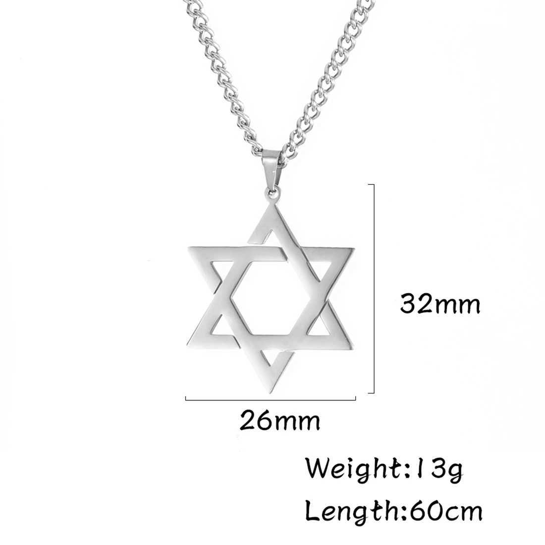EUEAVAN Star of David Pendant Necklace Women Men Stainl Steel Gold Silver Black Color Classic Six-pointed Star Je JewelryXJ250219