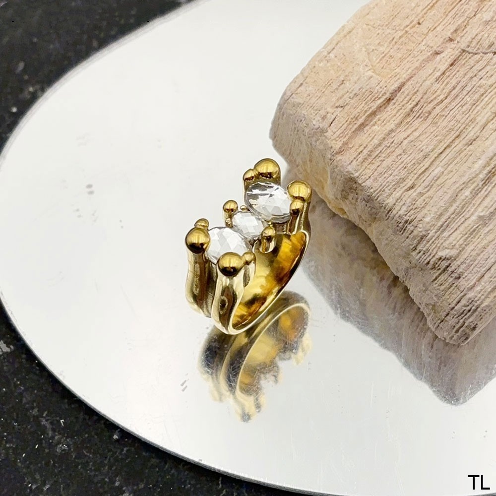 Hot Fashion Women Men Animal Letter Bear Rings Stainless Steel Silver Gold White Black Stone Zircon Jewelry A Gift