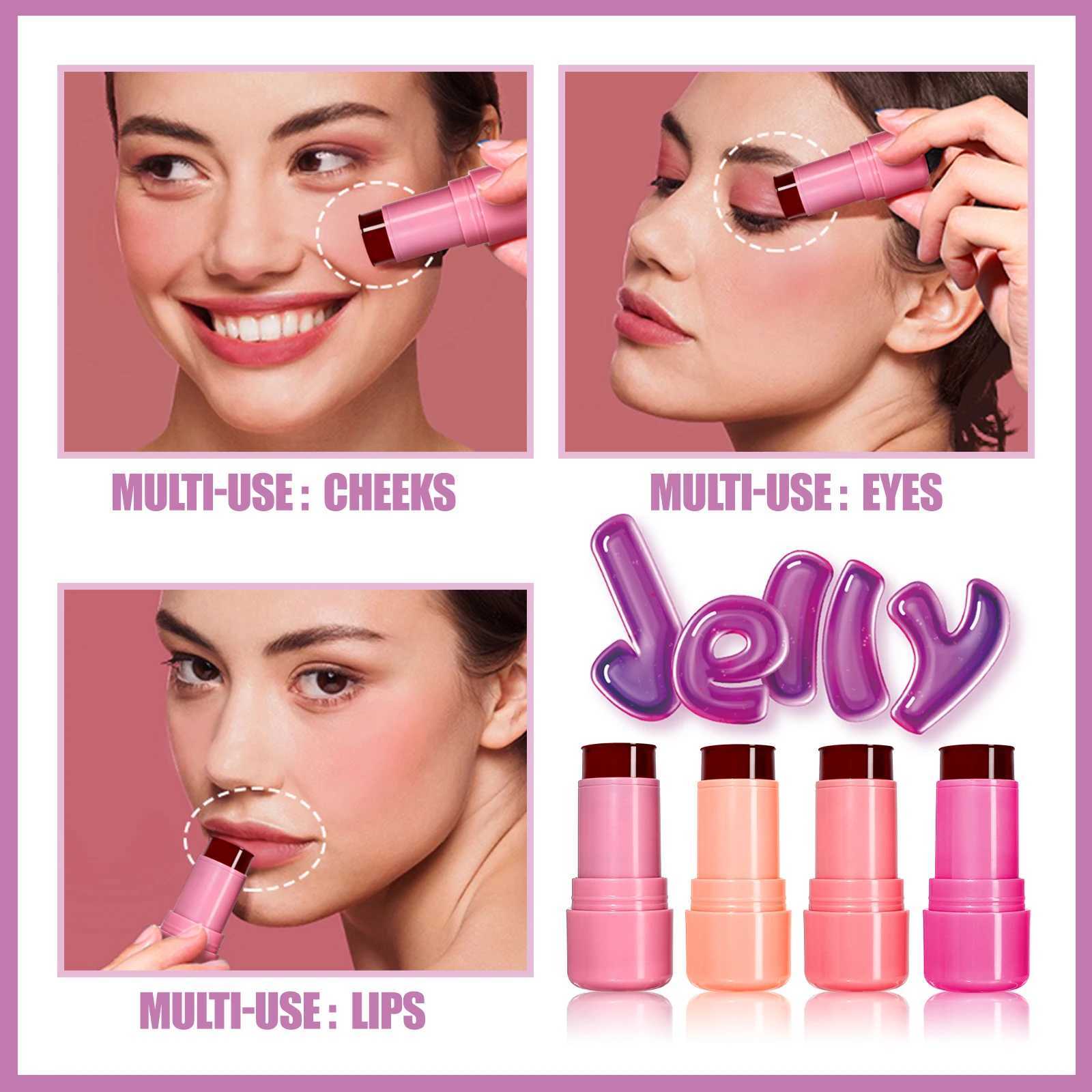 Jelly Ber Lip Cheek Tint Stick Moisturizing Clear Brighten Lipgloss Lipstick Lasting Tinted B Cream Matte Contour MakeupW250220