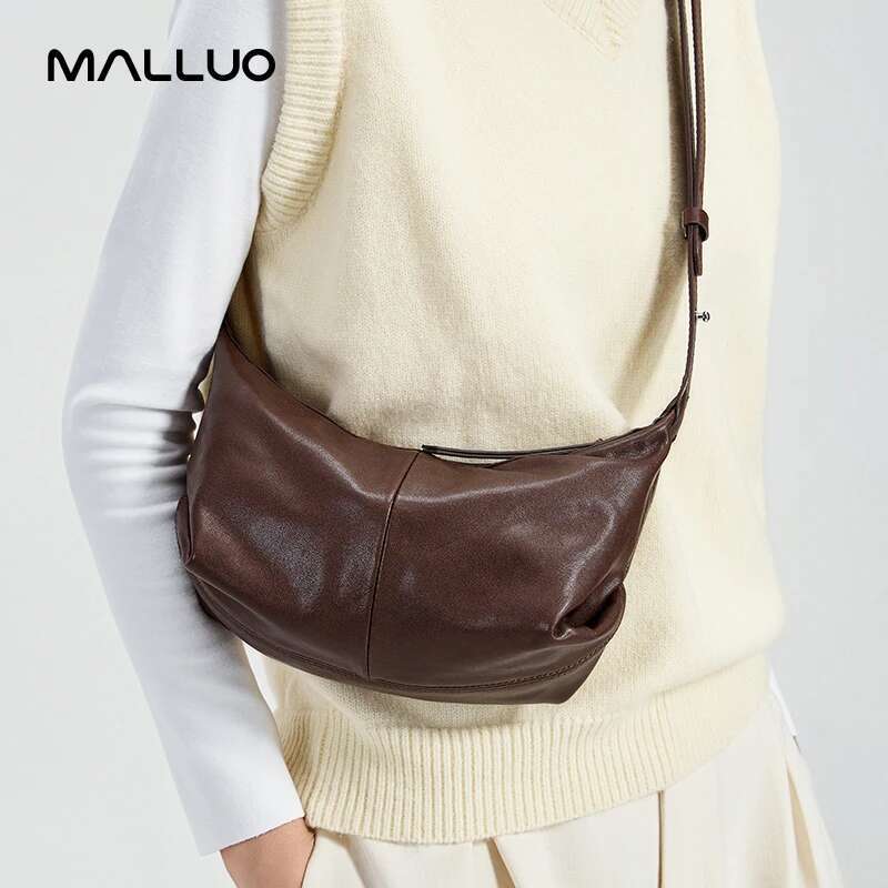 Women's Genuine Leather Shoulder Bags Ladies Soft Fashion Design Handbags Female Casual Crossbody Tote Bag New