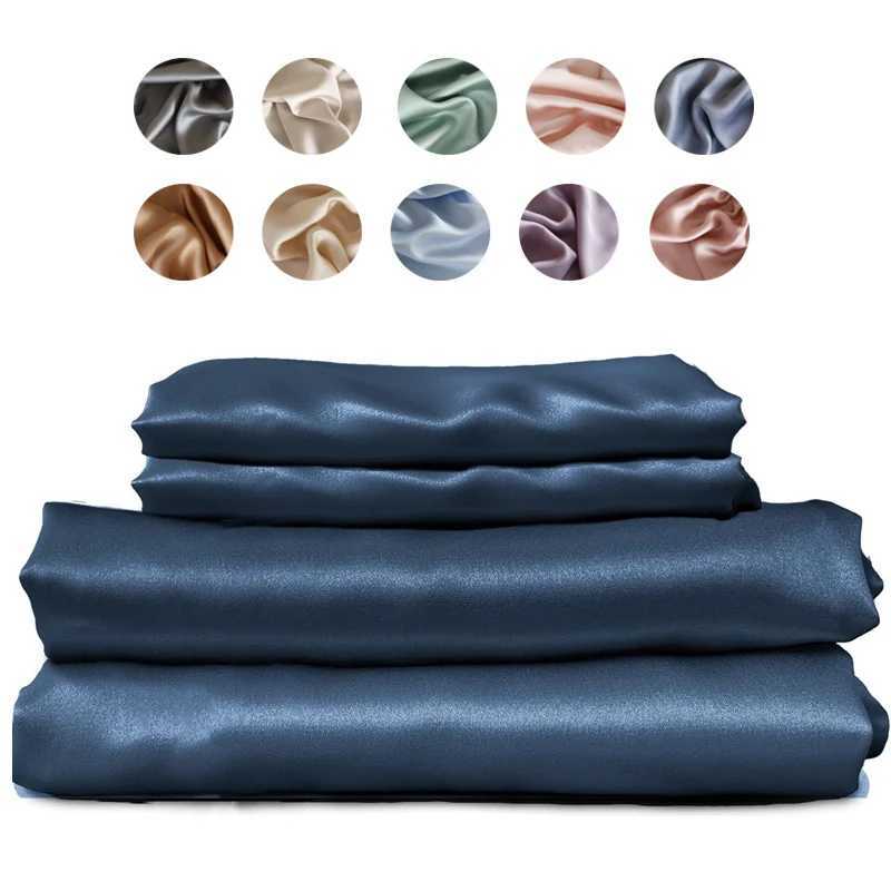100% Silk Bed Sheet Set Luxury Mulberry Silk Bedding Sets Twin Full Double Queen King Size Fitted Sheet Flat Sheet case Y250219