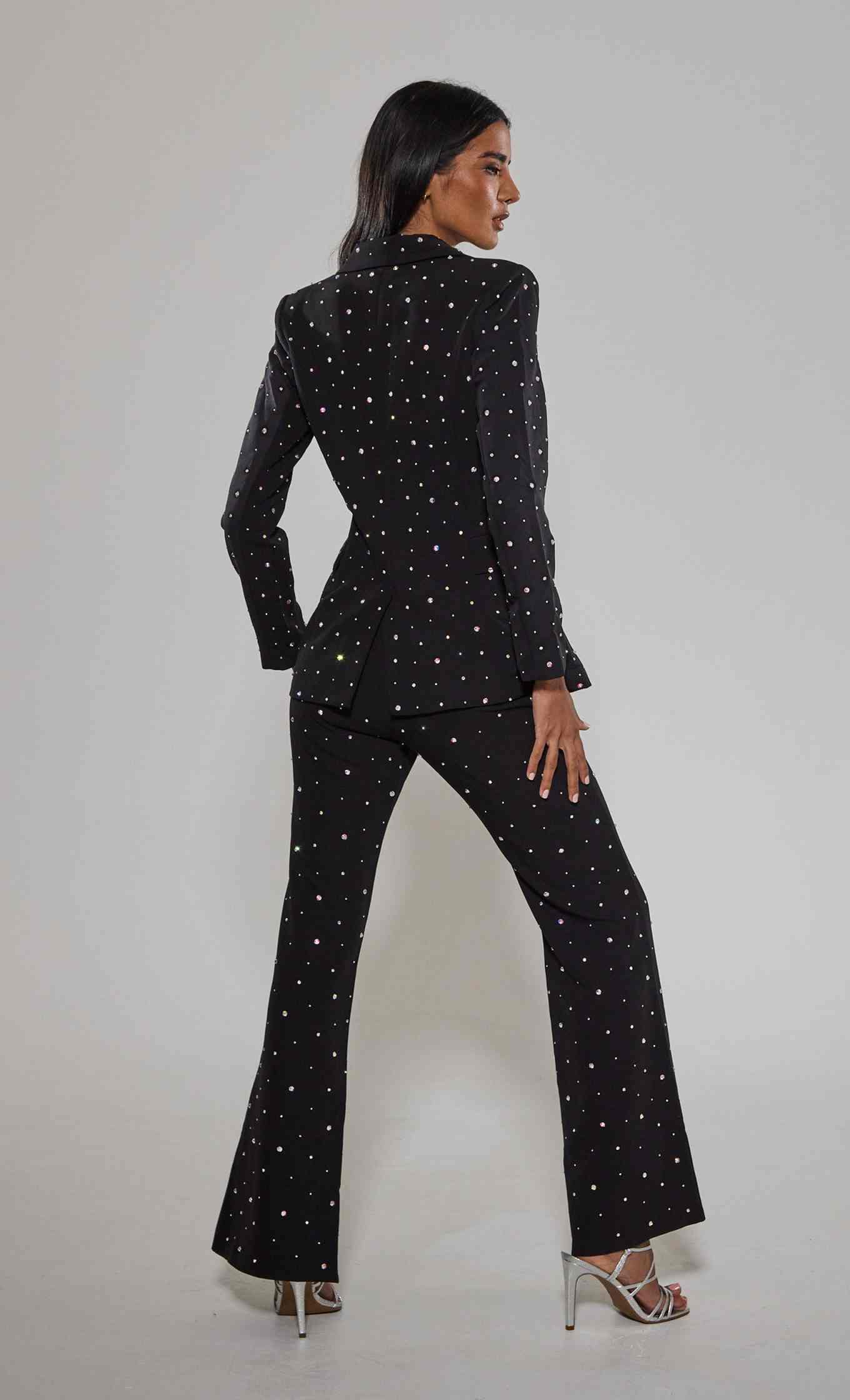 Bling Mother of the Bride Suits Beaded One Button Women Business Blazer Peaked Lapel 2 Piece Set Jacket Pants Fashion Work Wear Customized