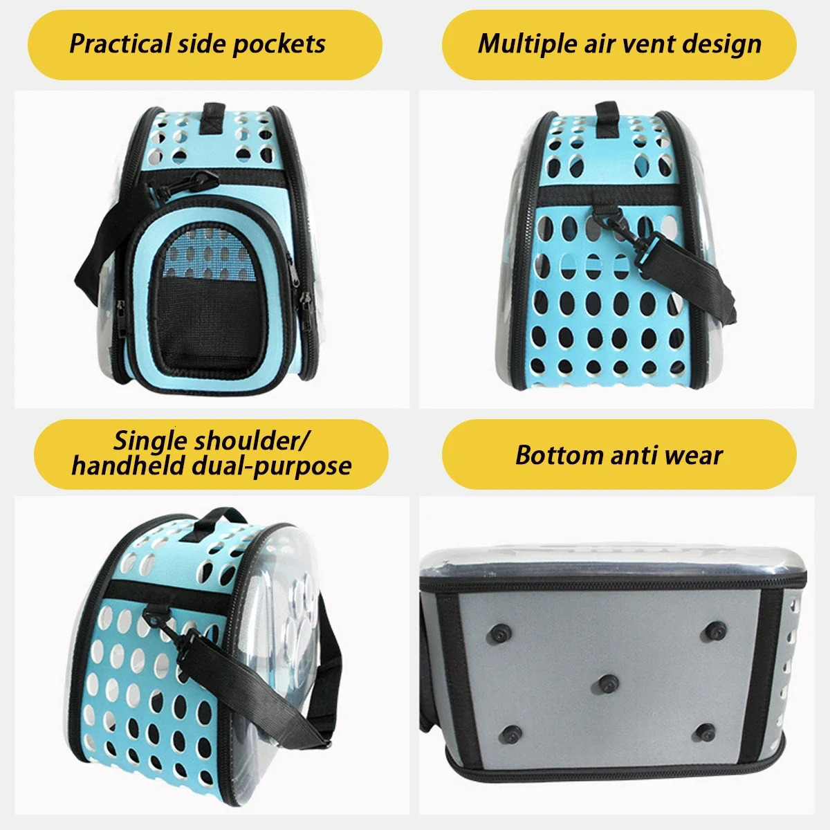 Pet Shoulder Bag Cat Outdoor Travel Breathable Handbag Puppy Kitten Capsule Transparent Portable Shoulder Strap Bag 250217