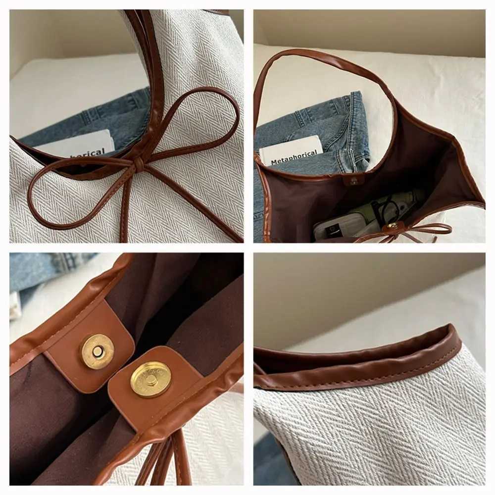 Simple Large Capacity Shoulder Bags Solid Color Portable Big Handbags Canvas Bag for Outdoor TravelC250412
