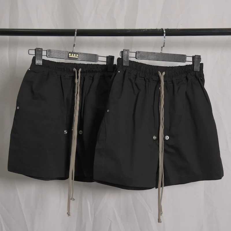 High Street Mens Pants Black Solid Casual Shorts for Man Cotton Zipper Design Men Trousers Techwear Mens Clothing X250220