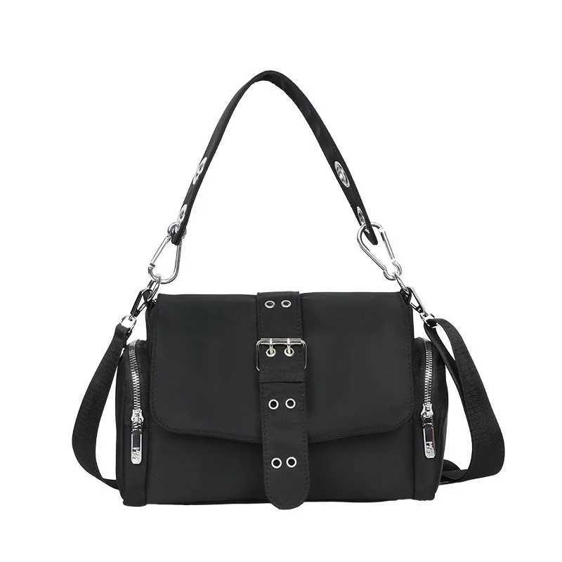 Nylon Women Shoulder Crossbody Bag black Fashion Axillary bags Brand design ladies female handbag small Black womens bag Y250218