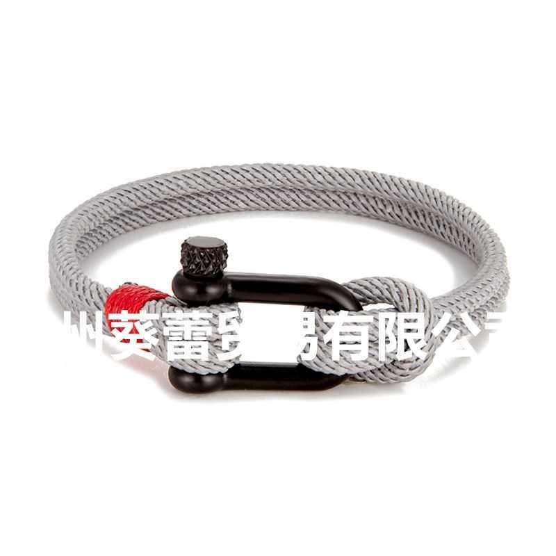 Charm Bracelets Stainless steel U-shaped sports buckle contrast Milan rope outdoor survival horseshoe buckle bracelet H25220