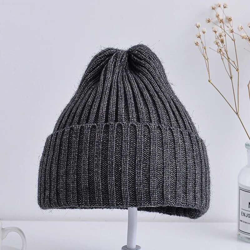 Ddmyshoesvip 6Months To 5Years Baby Kids Winter Warm Ribbed Knitted Beanie Hat New Sweet Solid Candy Color Toddlers Windproof Cap