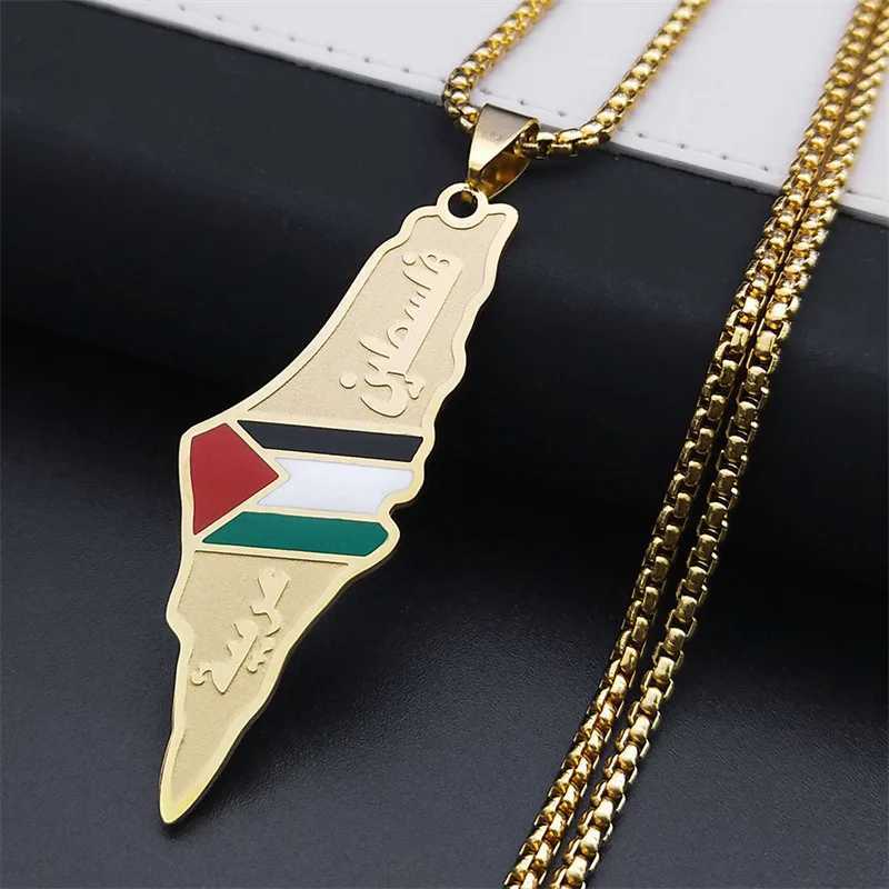 HNSP Palestine Stainl Steel Pendant Chain Necklace For Men Women Palestine Series Jewelry AccoriesXJ250219