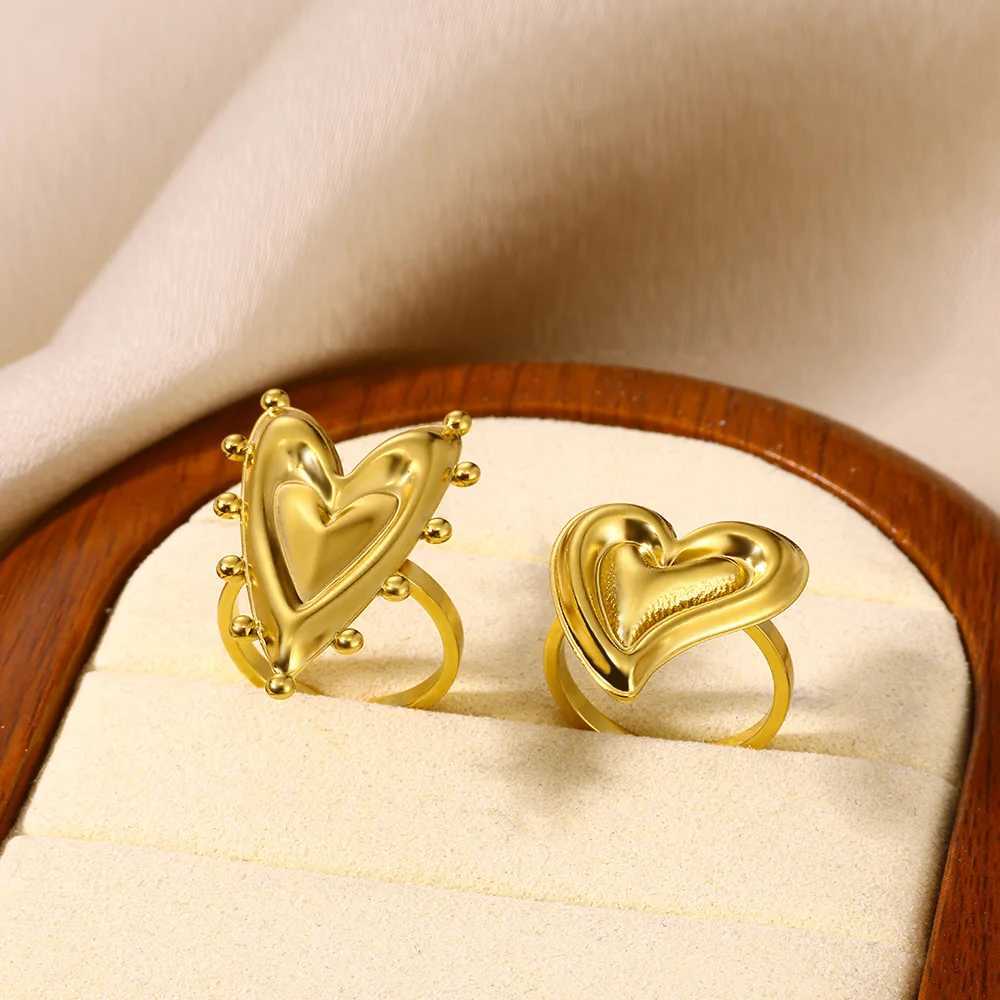 Delicate Opening Rings For Wen Fashion Gold Color Stainless Steel Bague Jewelry Femme Bijoux Wedding Gift Rings X250220