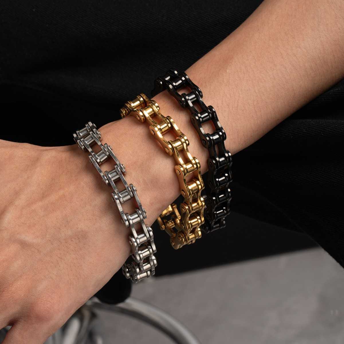 Charm Bracelets Hot selling trendy stainless steel bracelet motorcycle chain confident car titanium steel personalized bracelet mens bracelet H25220