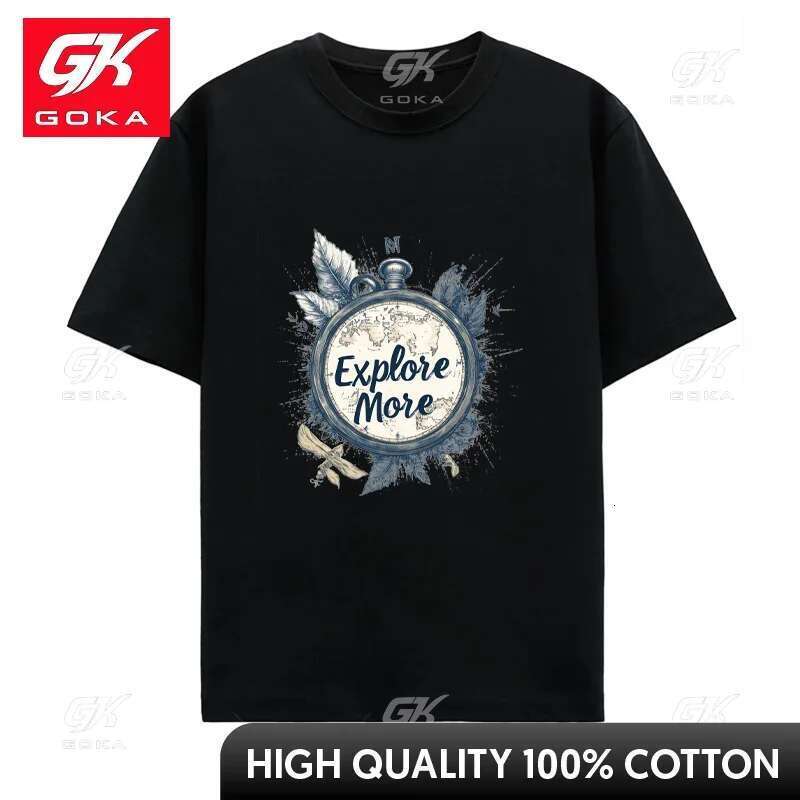 Unisex Short Sleeve T-shirt for Men and Women, Vintage Pocket Watch, Printed Personality Pattern, Hip Hop Top, Cool T-shirt, Cotton Clock