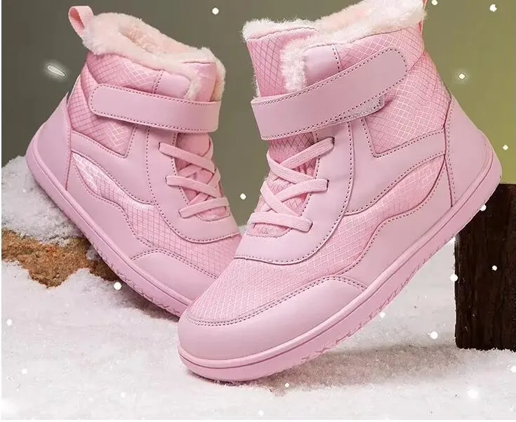 #JLD51 Sneakers Men Fashion Barefoot Boots Winter Warm Wide Toe Box Zero Drop Waterproof Non-Slip Snow Boots For Men