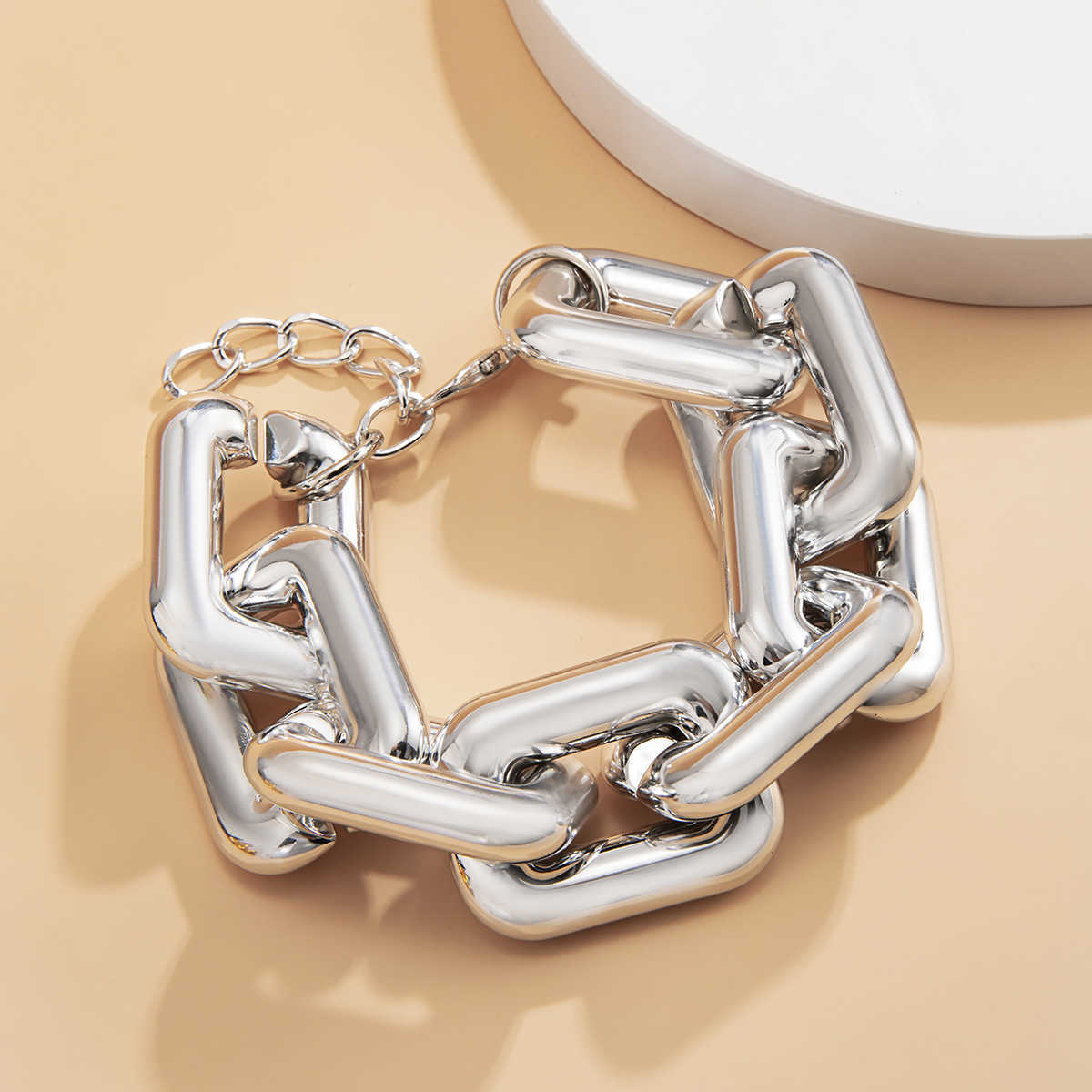 Charm Bracelets Jewelry simple geometric hollow hand ornament female punk square thick chain tassel Bracelet H25220