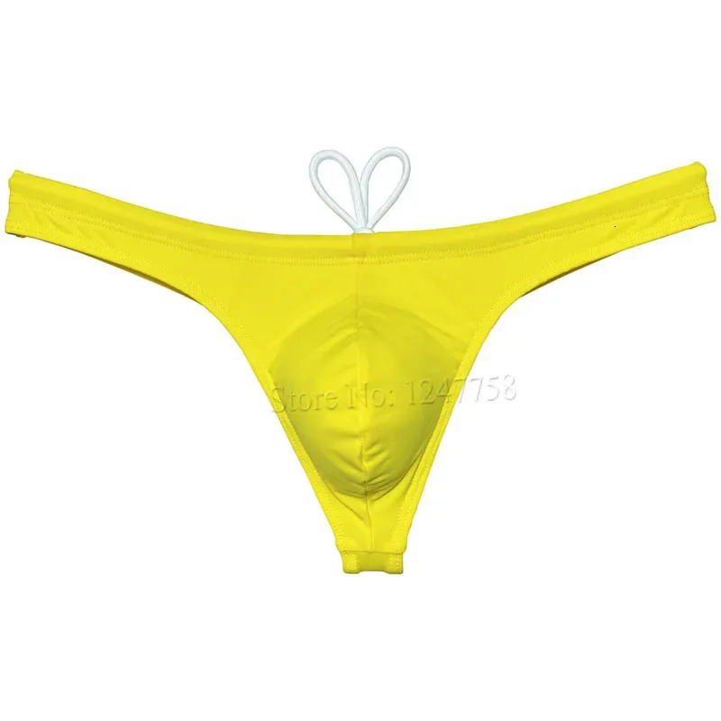 Mens Swim Thong Swimwear Pouch Bikini Swimsuit Tback Smooth Swimming Trunks Male Beach Shorts 250220