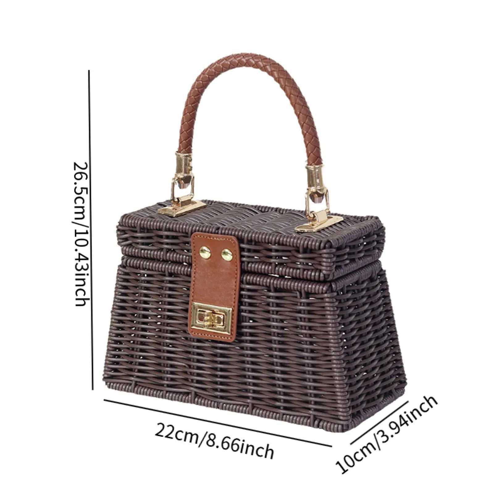 Woven Tote Bag Handbag Versatile Beach Bag for Work Wedding Spring Beach Summer Z250219